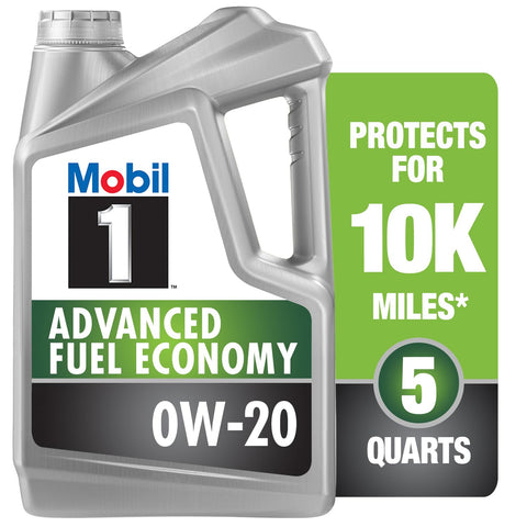 Mobil 1 Advanced Fuel Economy Full Synthetic Motor Oil 0W-20, 5 Quart