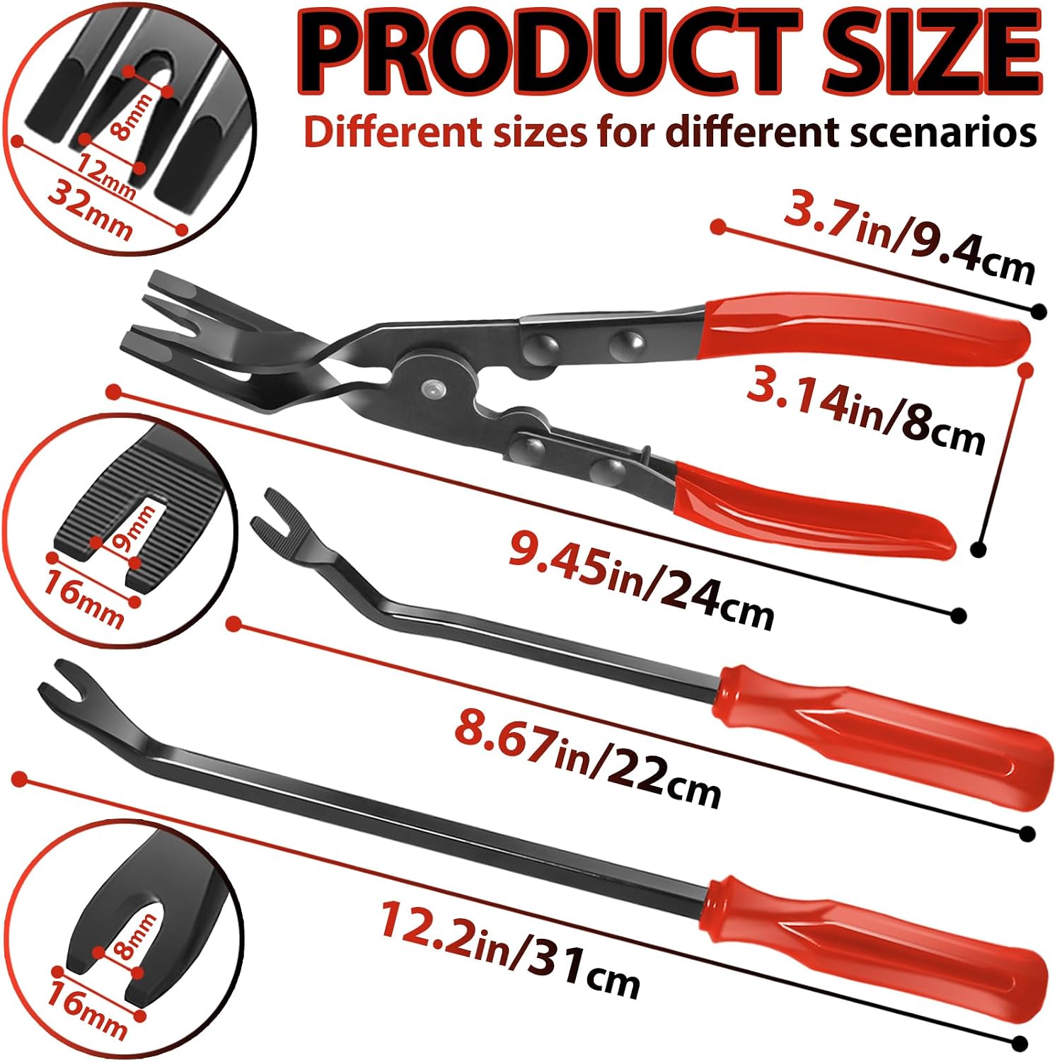Keze 3 Pcs Auto Clip Pliers Set and Fastener Remover Tool