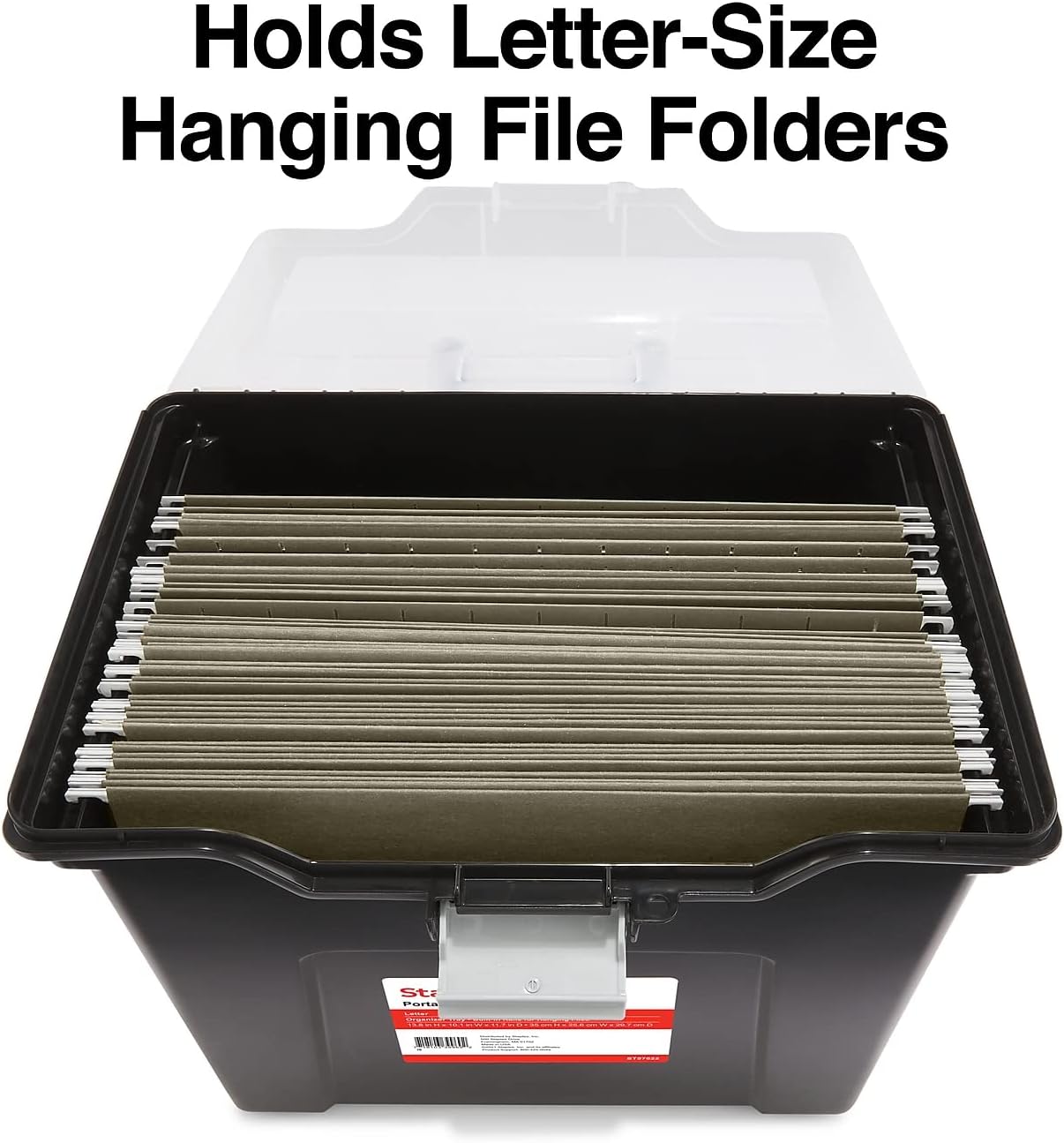 Staples File Folder Tote, Portable Filing Box for Letter Size Hanging Files