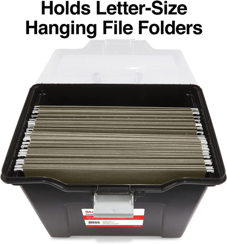 Staples File Folder Tote, Portable Filing Box for Letter Size Hanging Files