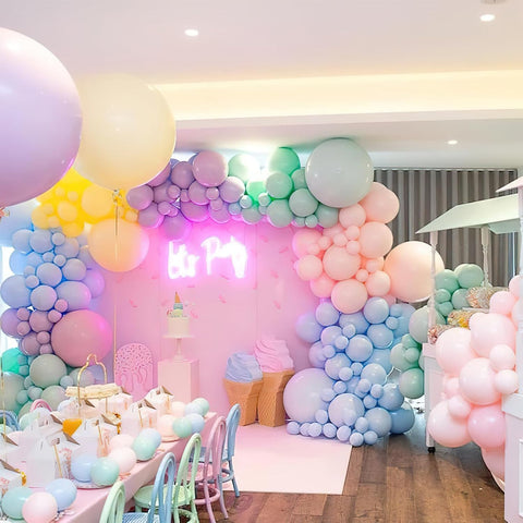 PartyWoo Pastel Balloons 100pcs Pastel Rainbow Balloons 12 Inch