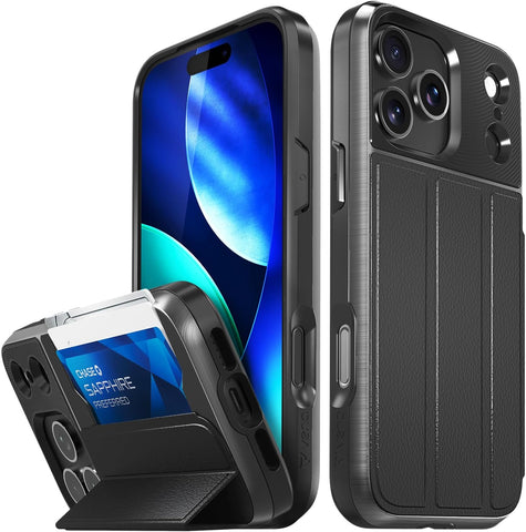 VENA vCommute for iPhone 17 Pro Max Wallet Case, Black