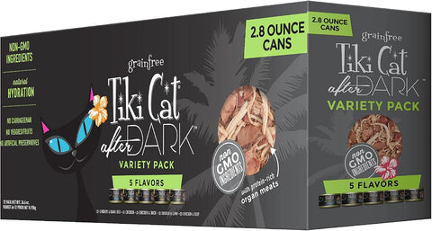 Tiki Cat After Dark Wet Cat Food, Variety Pack, 2.8 oz. Cans (12 Count)