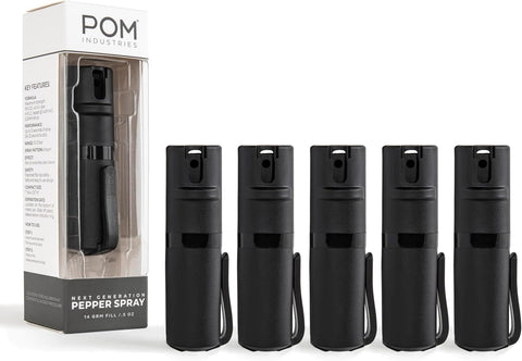 POM Pepper Spray Pocket Clip, Quick Flip Top Safety, Maximum Strength OC Formula with UV Marking Dye, Safe Compact and Tactical Design for Everyday Carry, 25 Bursts, 10 ft Range, 0.5 fl oz