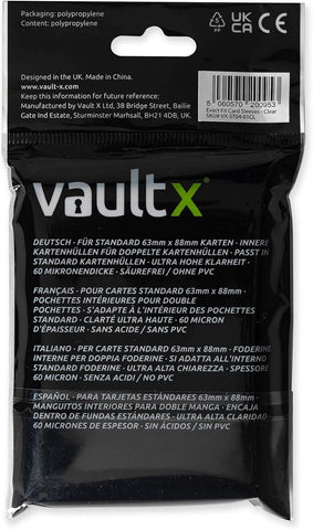 Vault X Exact Fit Inner Sleeves (100 Pack) Clear for Trading Cards