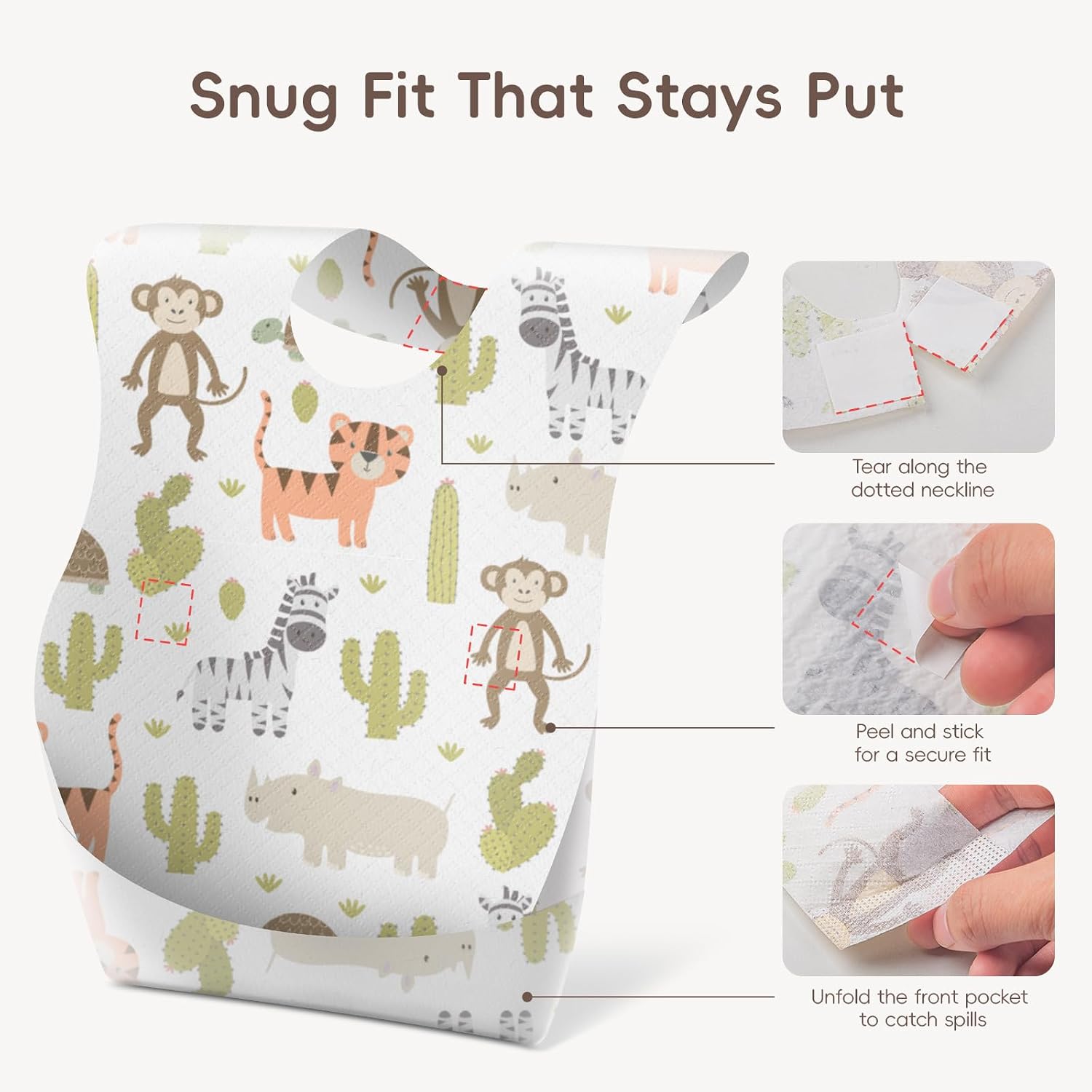 KIIS Disposable Baby Bibs for Travel - Paper Bibs for Infant, Toddlers & Kids - Travel & Daycare Essentials