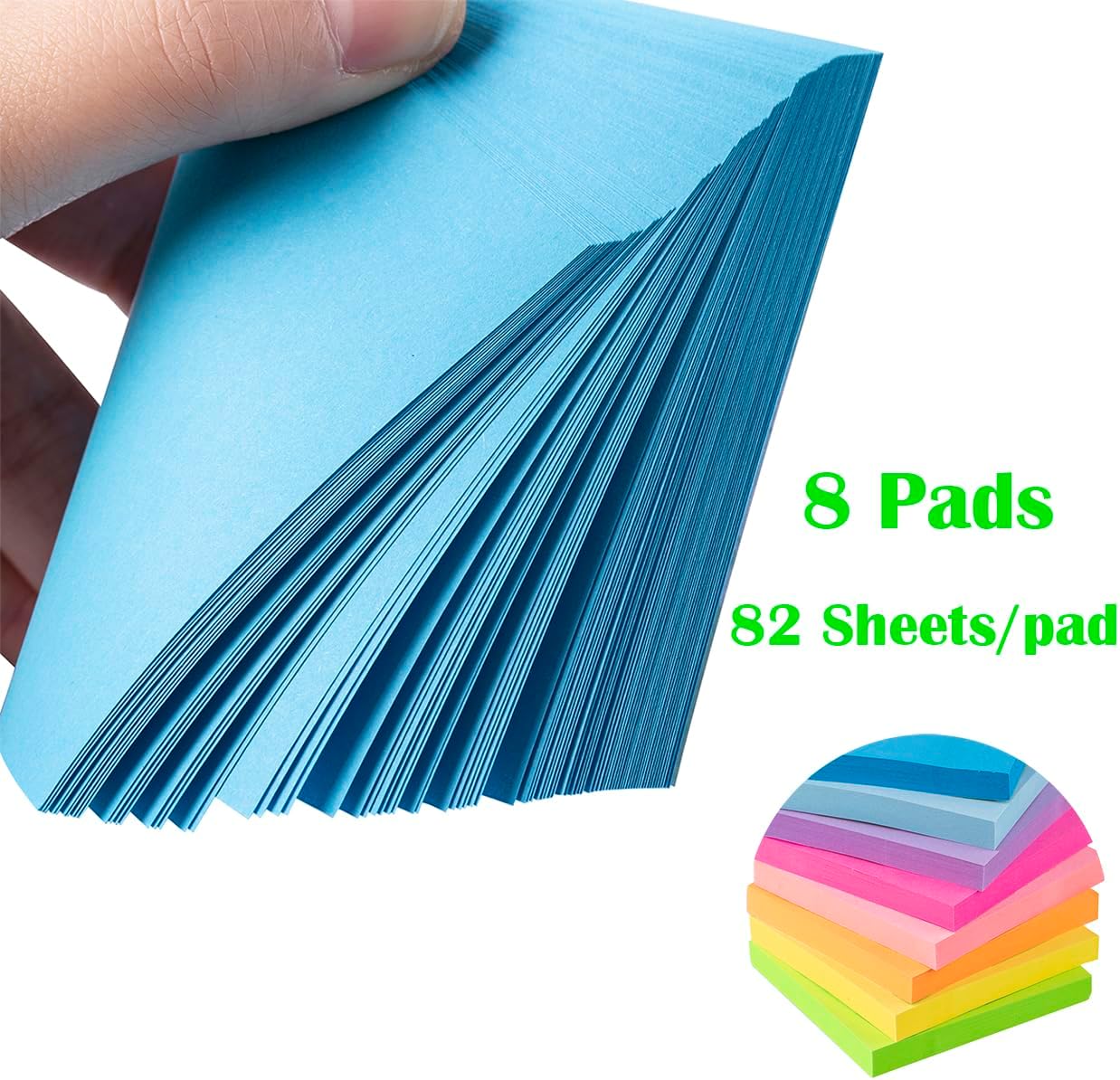 Sticky Notes 3x3 Inches,Bright Colors Self-Stick Pads