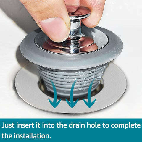 Universal Bathtub Drain Stopper, Sink & Tub Stopper, Bathroom Drain Plug