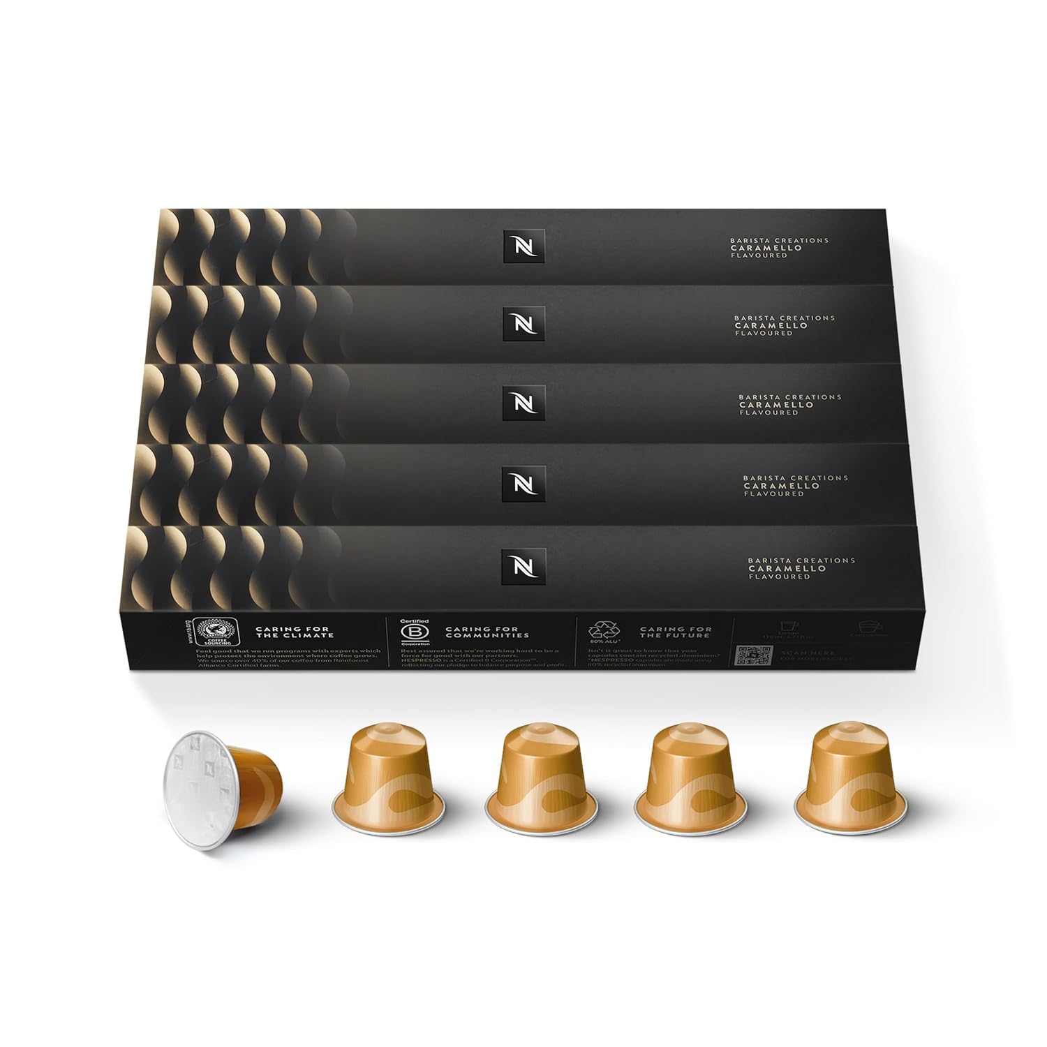 Nespresso Original, Caramello, Medium Roast, 50-Count Espresso Coffee Pods
