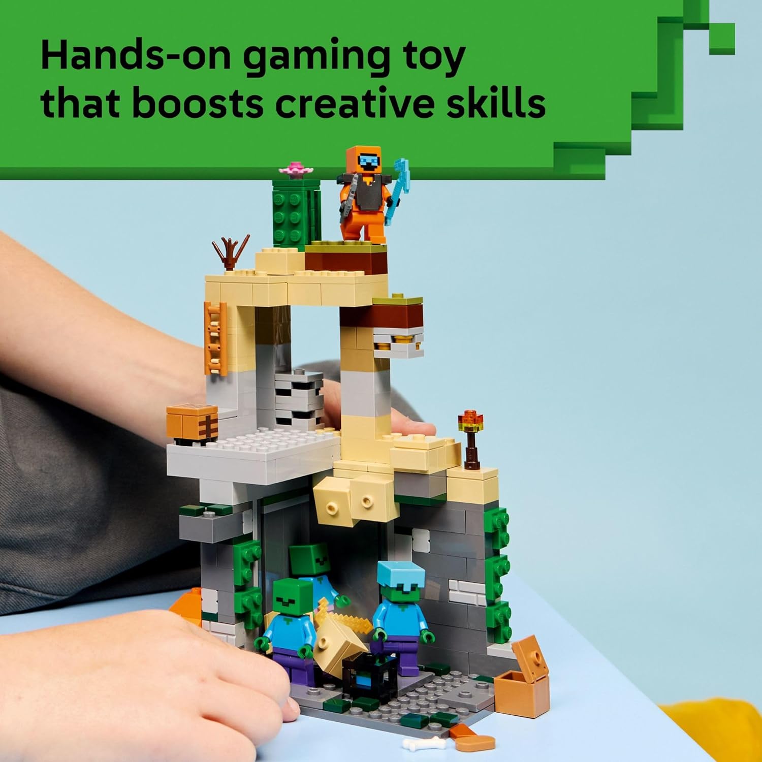 LEGO Minecraft Zombie Dungeon Building & Pretend Play Toy for Boys & Girls - Video Game Playset & Toy Figures for Kids, Ages 8+ - W/Wandering Wastelands Minifigure - Gift Idea for Birthdays - 21587