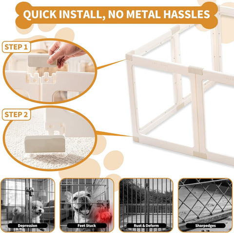 Acrylic Dog Playpen Indoor for Small Dogs & Puppies