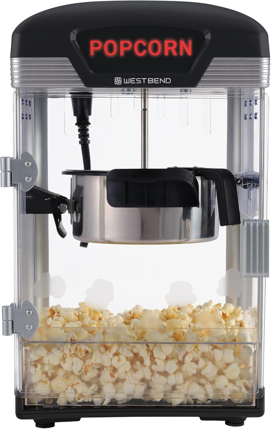 West Bend Theater Crazy Popcorn Machine, Nonstick Kettle, 4 Qt., Black
