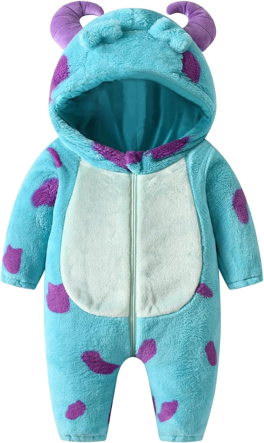 Bonangber Toddler Halloween Costume Unisex Baby Animal Costume Fall Winter Hooded Romper Onesie Funny Cosplay Jumpsuit