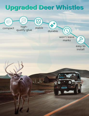 Elook Upgraded Deer Whistles for Car,Three-Horn,8 Pack