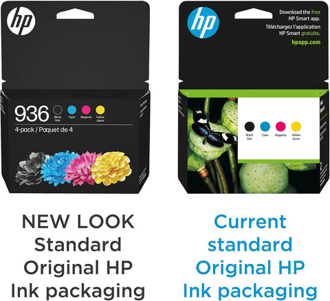 HP 936 Black, Cyan, Magenta, Yellow Ink Cartridges (4-Pack) | Works with OfficeJet 9120, Pro 9110, 9120, 9130, Wide Format 9730 | Eligible for Instant Ink | 6C3Z5LN