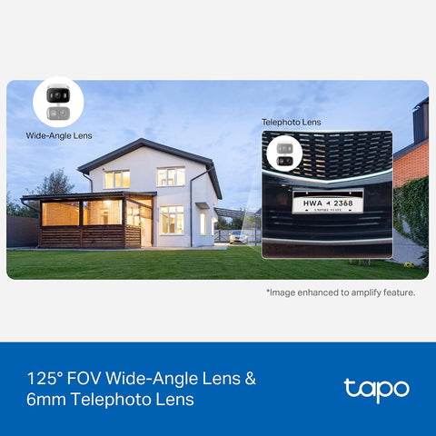 Tapo 2K Indoor/Outdoor Dual Lens Pan/Tilt Wired Security Camera, C246D