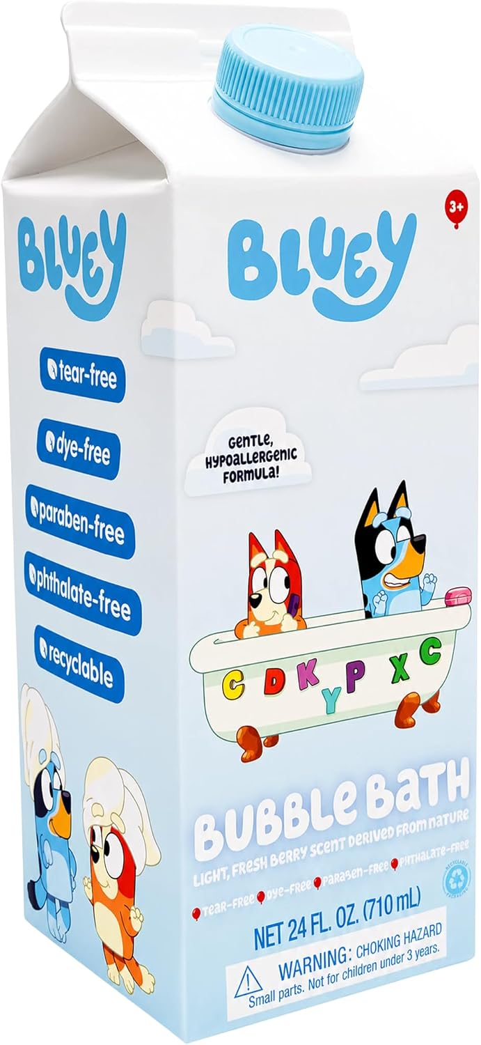 Bluey Bubble Bath for Toddlers and Kids 3+, Fresh Berry Scent, Tear Free | Dye, Paraben, Phthalate-Free | Hypoallergenic | 24 oz/ 710 ml