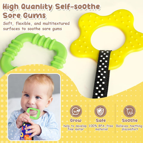 URMYWO Tummy Time Mirror Toys, High Contrast Baby Toys for Newborn