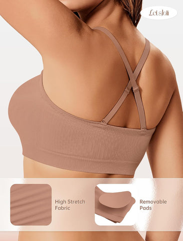LetsJoli Strapless Bras for Women Push Up Bandeau Wireless Tube Padded Bra