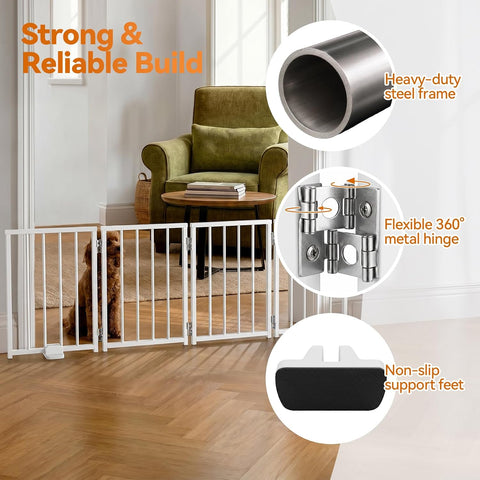 BFNN Small Dog Gate Indoor, Up to 48" W Freestanding Pet/Puppy Fence