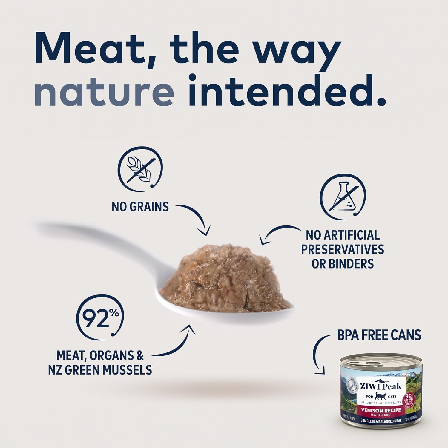 ZIWI Peak Wet Cat Food – All Natural, High Protein, Grain Free, Limited Ingredient, with Superfoods (Venison, Case of 12, 6.5oz Cans)