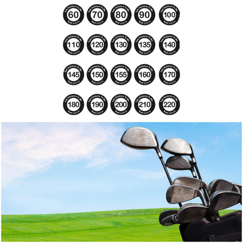 Aosekaa 20Pcs Golf Distance Marker Golf Marker Tool Engraved Easy Installation Golfer Gifts Golf Equipment Golf Club Name Markers, Black