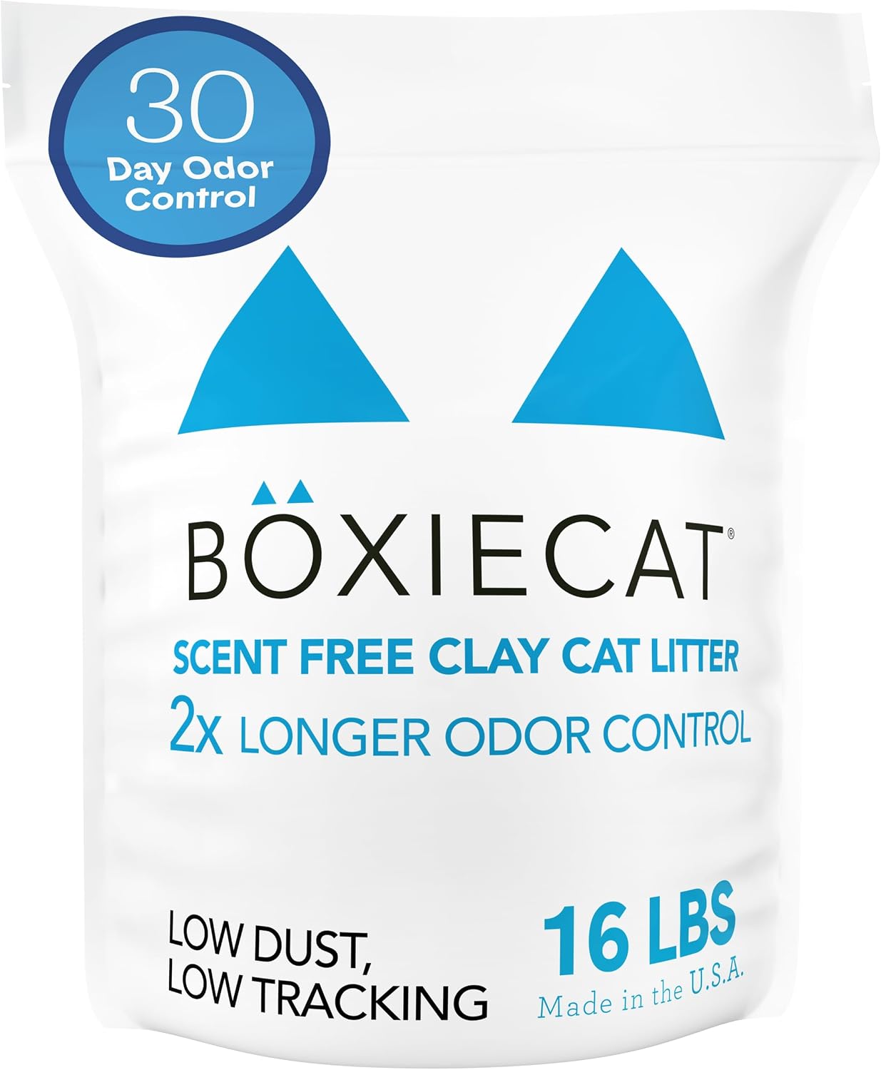 Boxie Premium Unscented Clumping Cat Litter 30+ Day Odor Control 16 lb