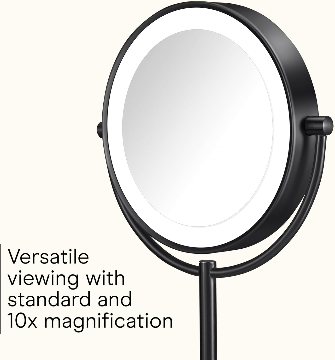 Conair LED Vanity Mirror, Double-Sided, 10x Maginification, Matte Black