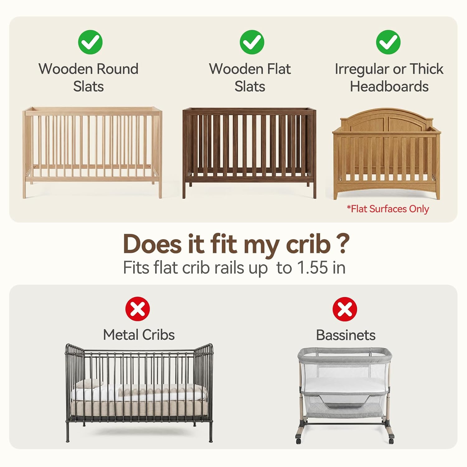 Baby Crib Mobile Arm,HBM 28-33inch Wooden Mobile Arm for Crib Mobile Hanger for Crib Baby Girl Nursery Decor