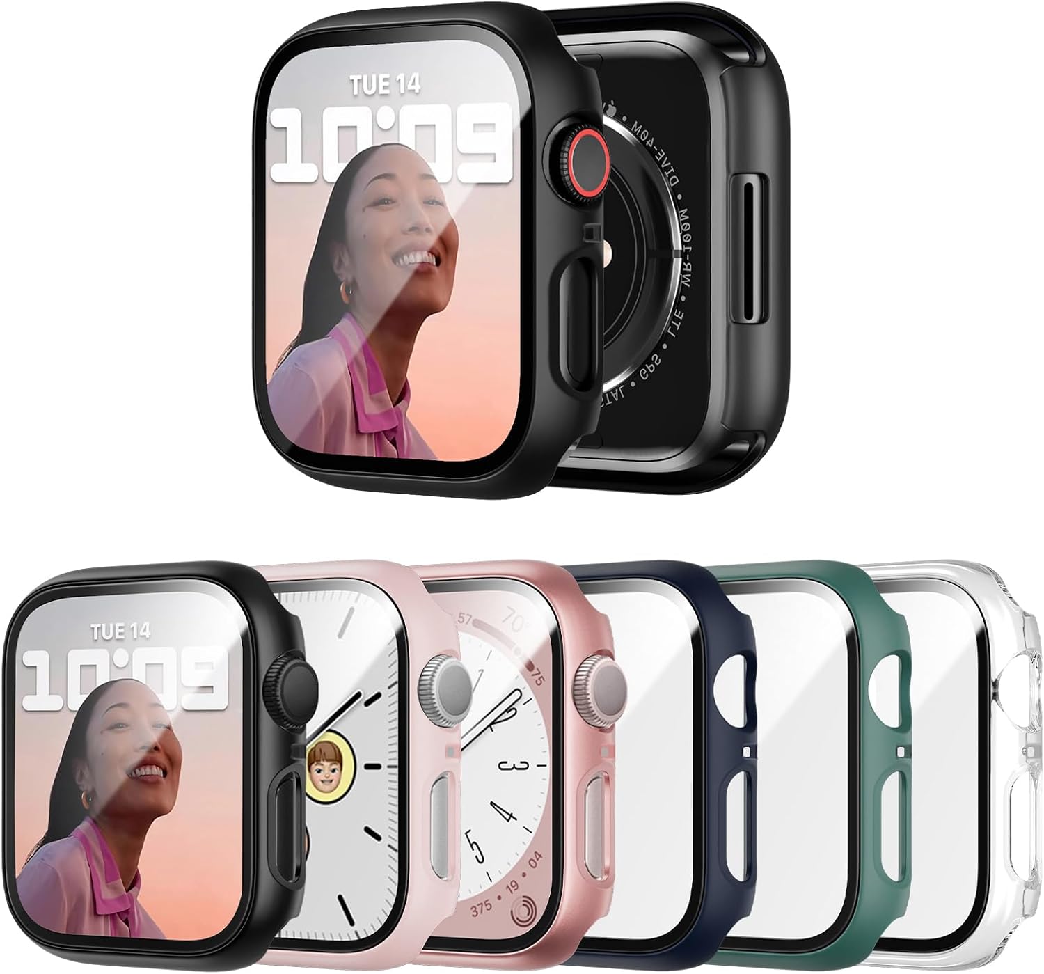 6 Pack Case with Screen Protector for Apple Watch SE3/SE2/SE/6/5/4 40mm