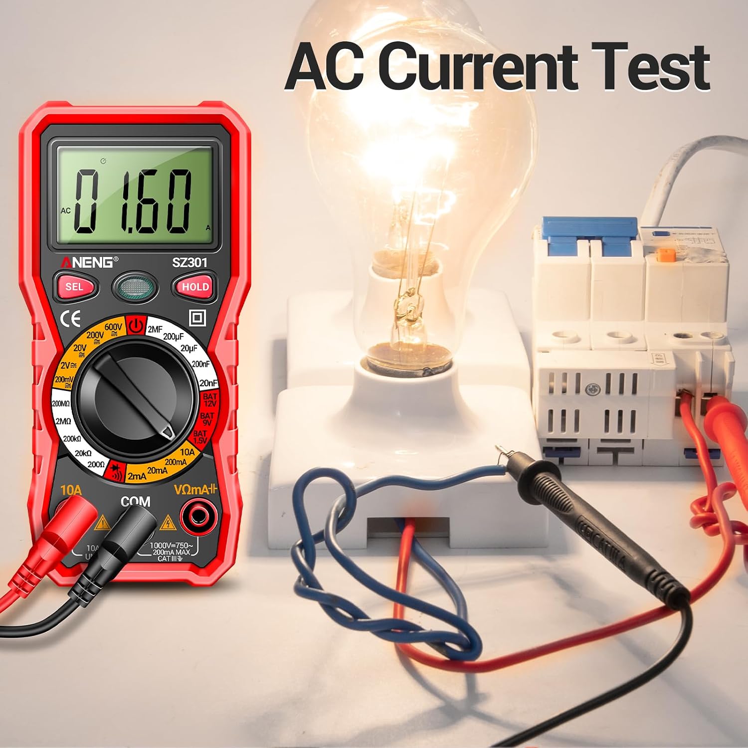 ANENG Multimeter with Case,Ohm Volt Amp Meter,Digital Voltage Tester