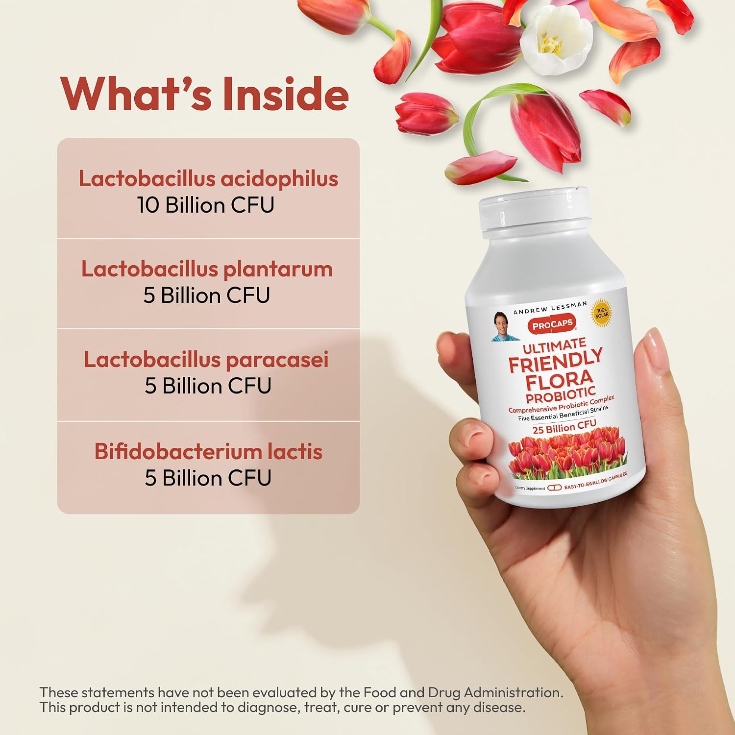 ANDREW LESSMAN ProCaps Probiotic 25B CFU 120 Capsules for Women & Men