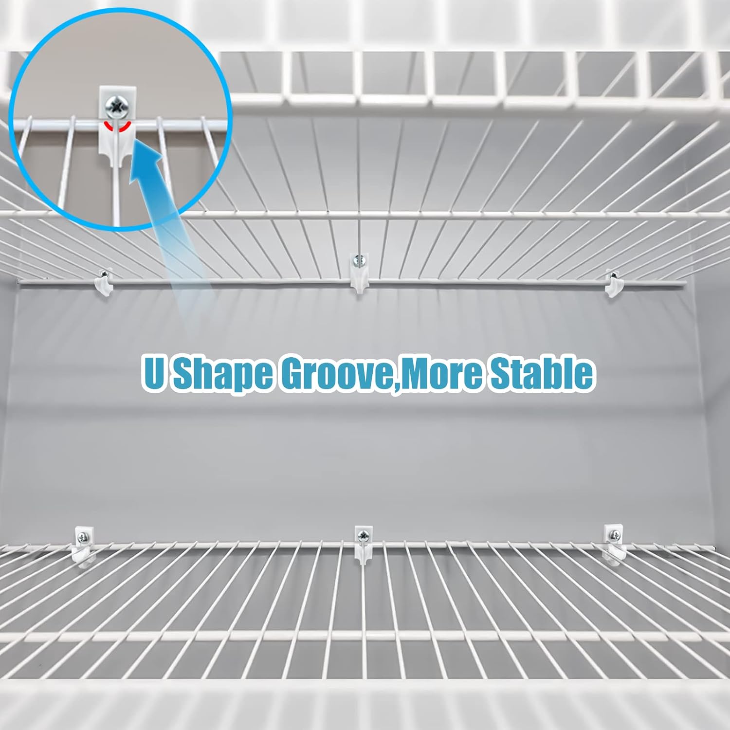 24 Pack Wire Shelf Clips, White Down Wall Clips for Closet Shelves