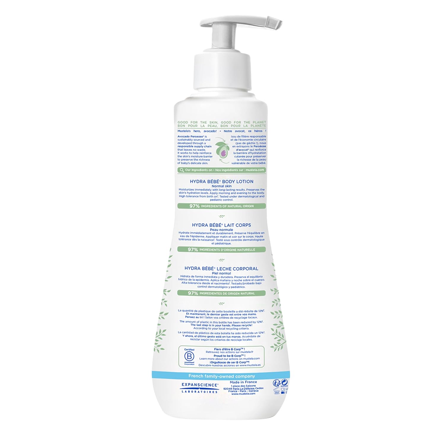 Mustela Hydra Bebe Body Lotion - Daily Moisturizing Baby Lotion with Natural Avocado, Jojoba & Sunflower Oil – Various Sizes