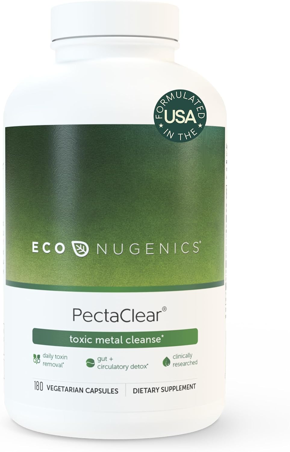 EcoNugenics PectaClear Detox Supplement – 180 Capsules