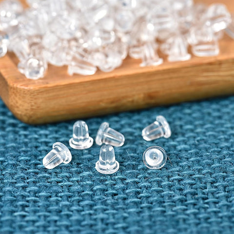 2000Pcs Silicone Earring Backs Clear Soft Clutch Replacements
