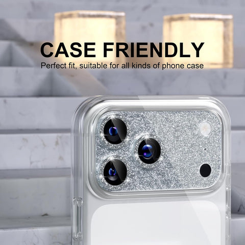 Choiche for iPhone 17 Pro Camera Lens Protector, Glitter-Silver