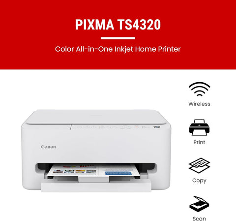 Canon PIXMA TS4320 – Wireless Color Inkjet Printer with Print, Copy, Scan