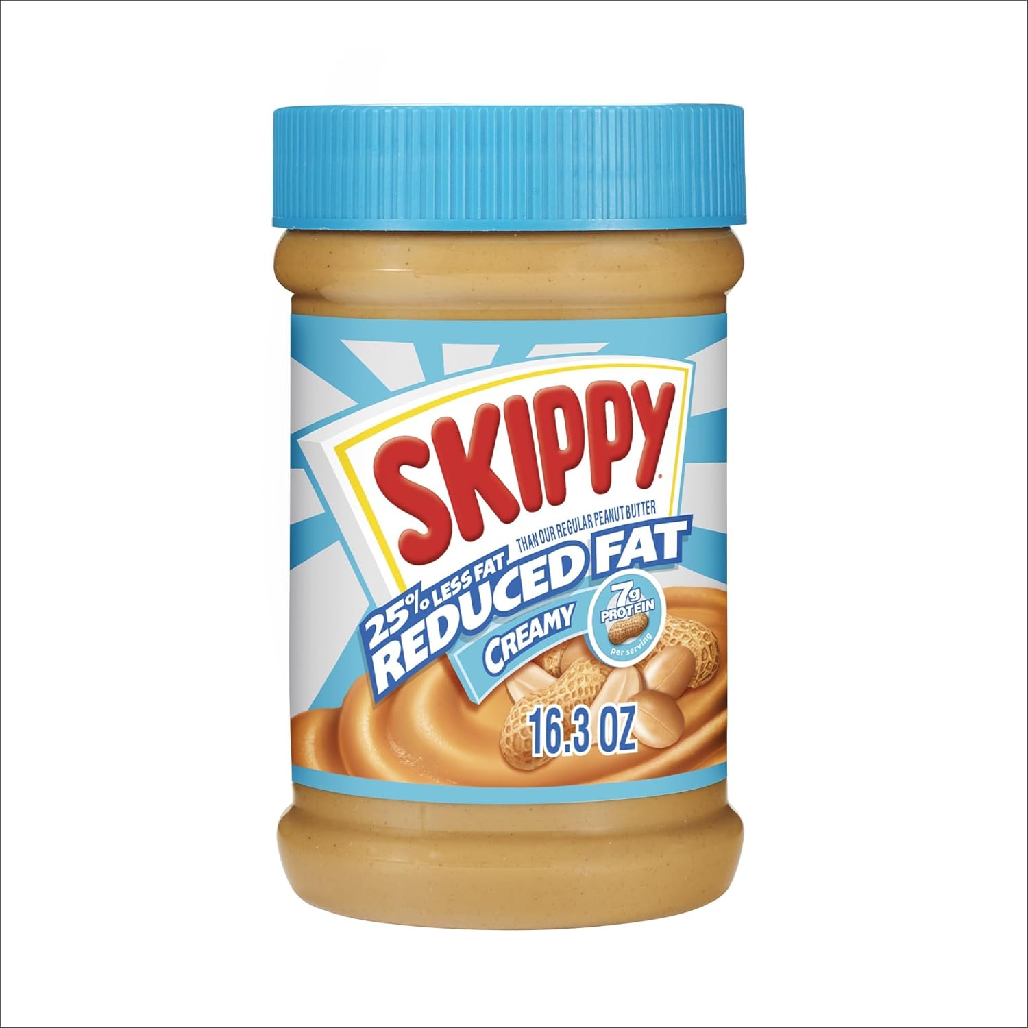 SKIPPY Reduced Fat Creamy Peanut Butter Spread, 16.3 Ounce (Pack of 12)