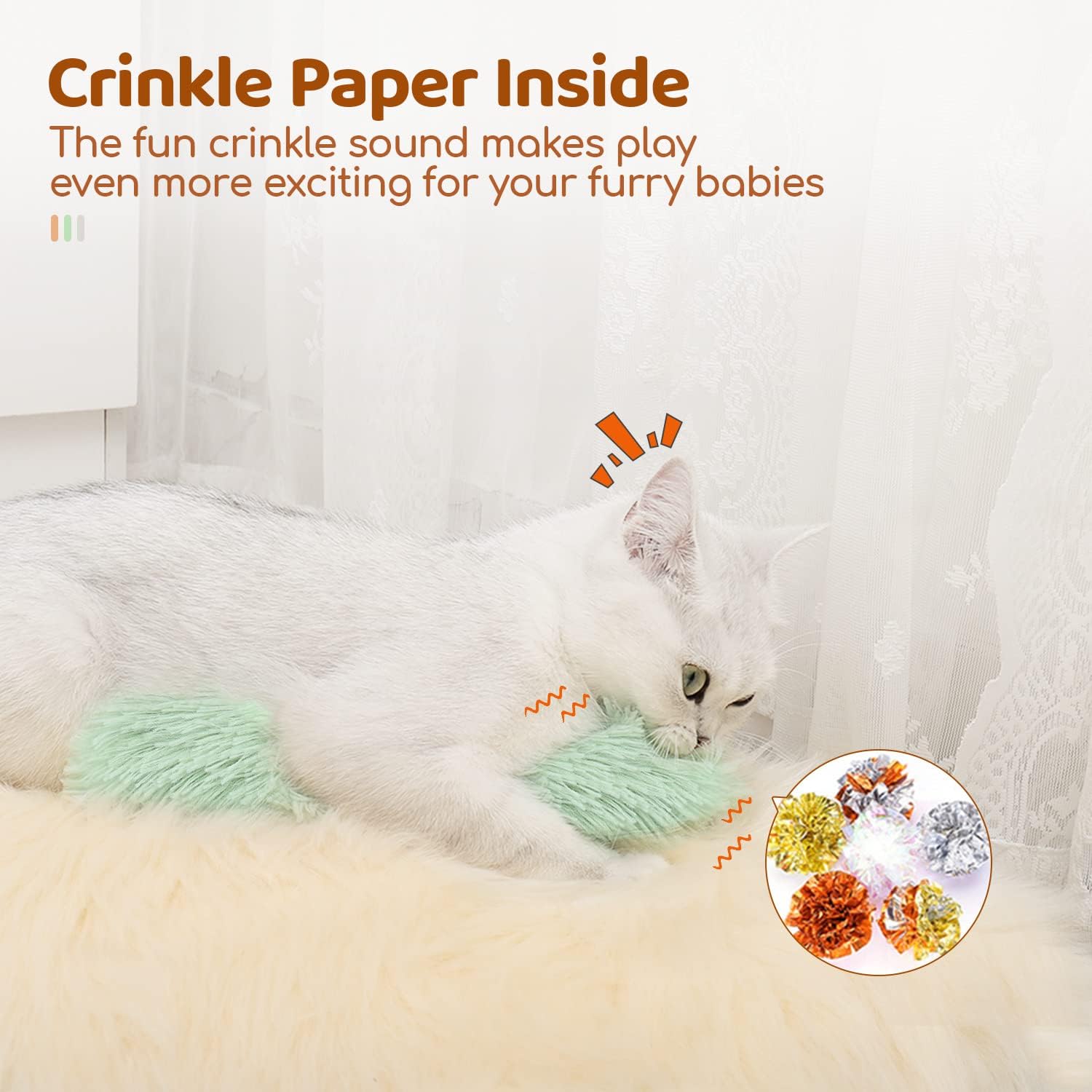 Potaroma Cat Toys Pillows, 3 Pack, Catnip Inside, Indoor Interactive Fun