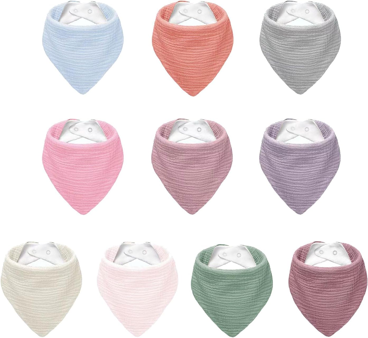 NISXABEBE Muslin Baby Bibs,Soft Triangular Baby Bandana Drool Bibs for Baby Boy Girl,Solid Colors Bib for Drooling Teething