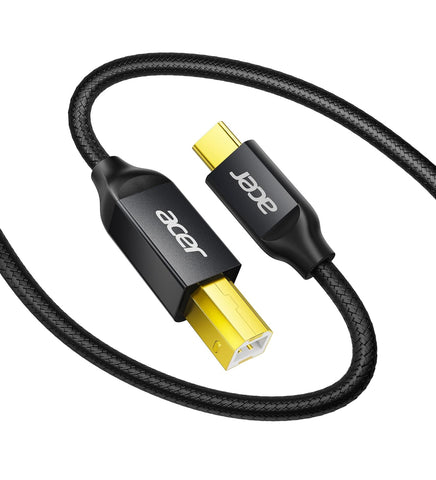 Acer USB B to USB C Cable 3.3FT, Nylon Printer Cable for Printer & MIDI