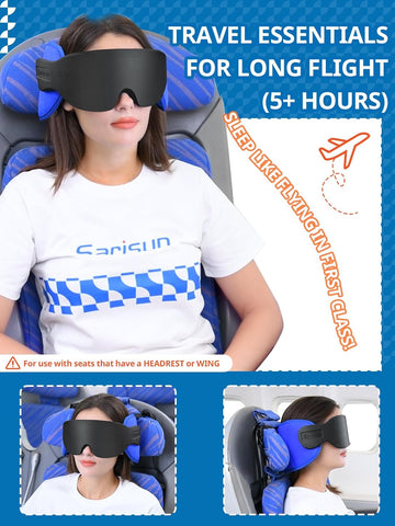 SARISUN Travel Pillows for Airplanes, Stable Head Support, Travel Essential
