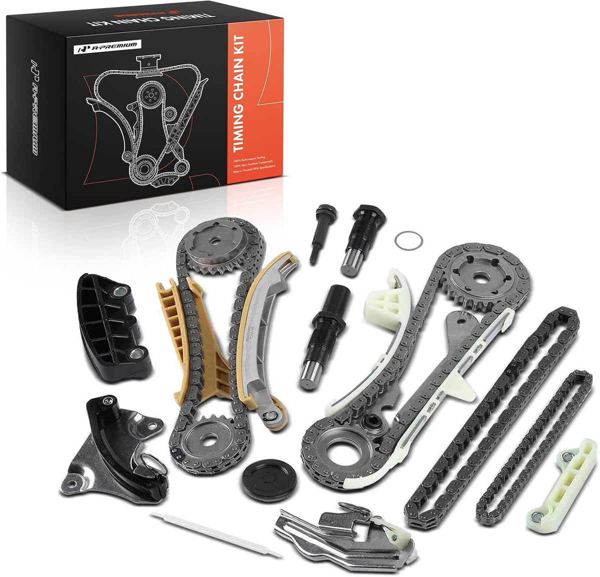 A-Premium 17PCS Engine Timing Chain Kit W/Tensioner & Guide 4.0L 6Cyl SOHC
