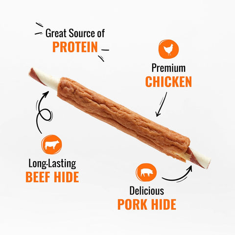 Good 'n' Fun Ribs Long-Lasting Dog Treat Made With Real Protein, 12 oz