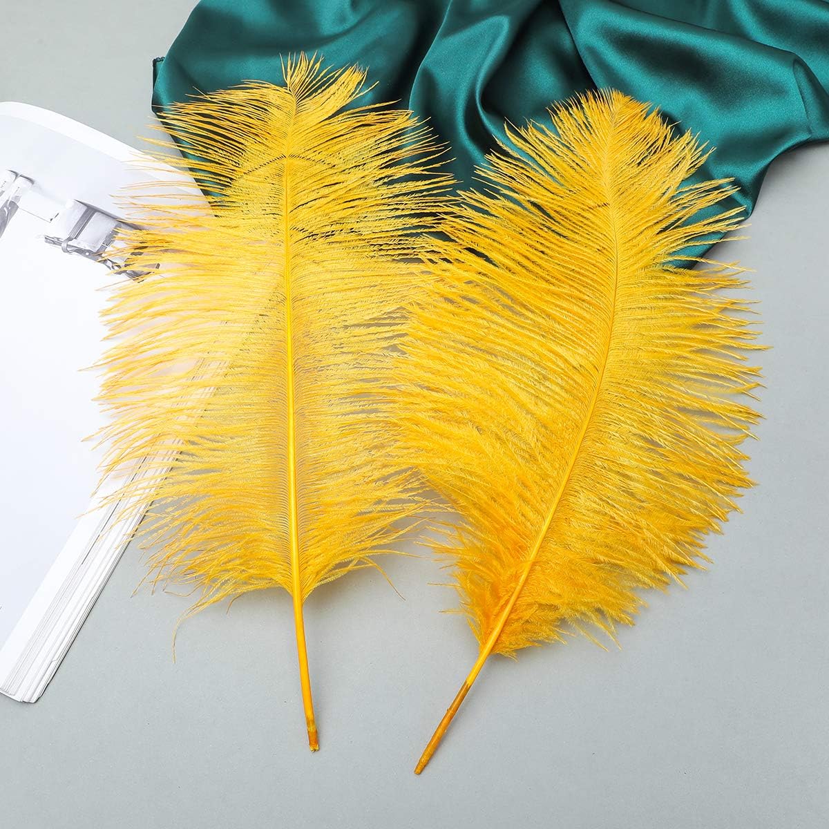 Ballinger Big Gold Ostrich Feathers for Crafts,24Pcs,8-10inch