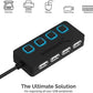 SABRENT 4 Port USB 2.0 Data Hub with Individual LED lit Power Switches [Charging NOT Supported] for Mac & PC (HB-UMLS)