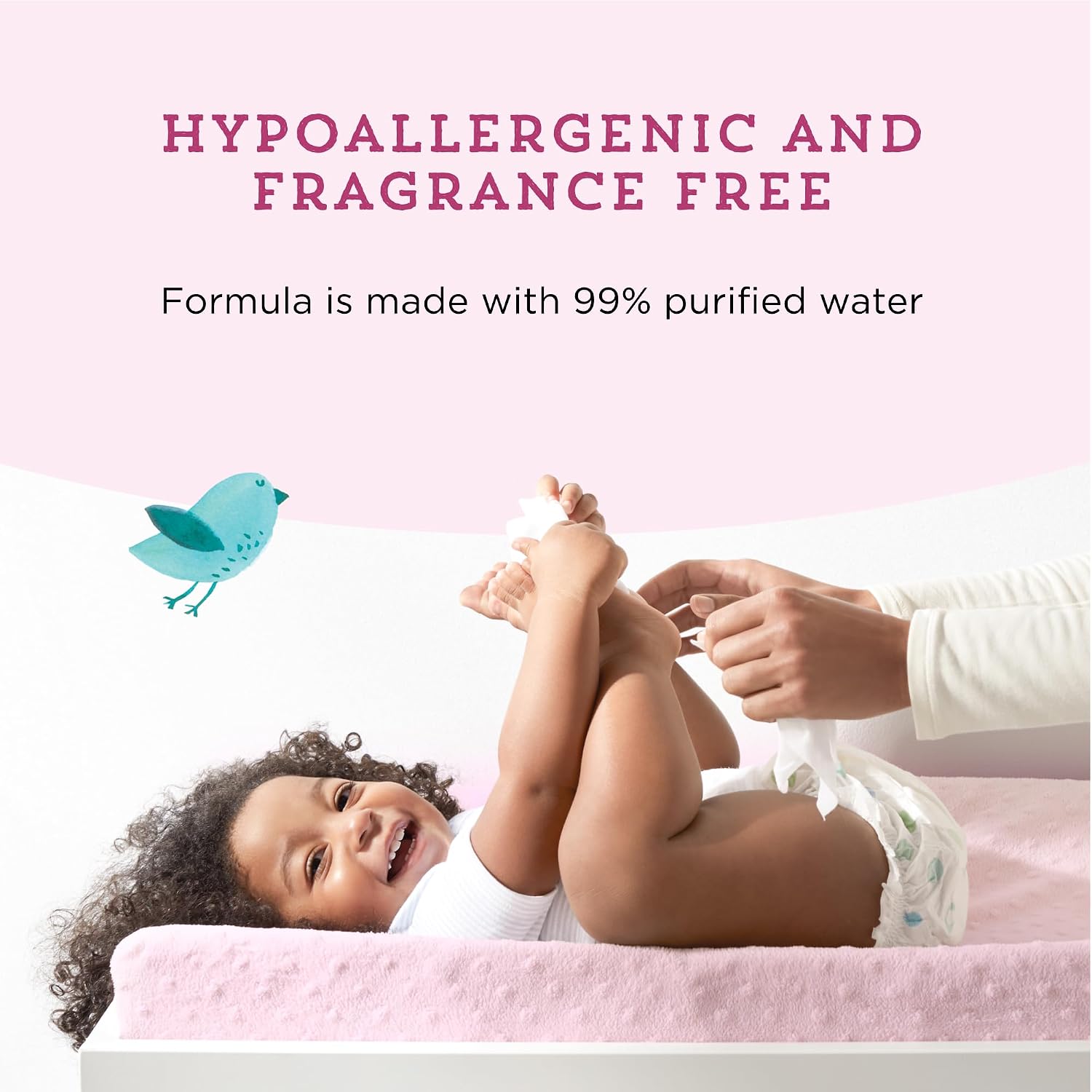 Amazon Brand - Mama Bear 99% Water Baby Wipes, Hypoallergenic,formulated without Fragrance, 72 Count