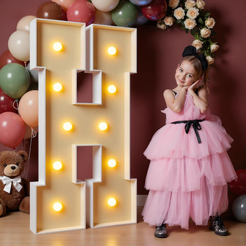 imprsv 4FT Marquee Letters, Large Light Up Letters H Sign for Party Decor