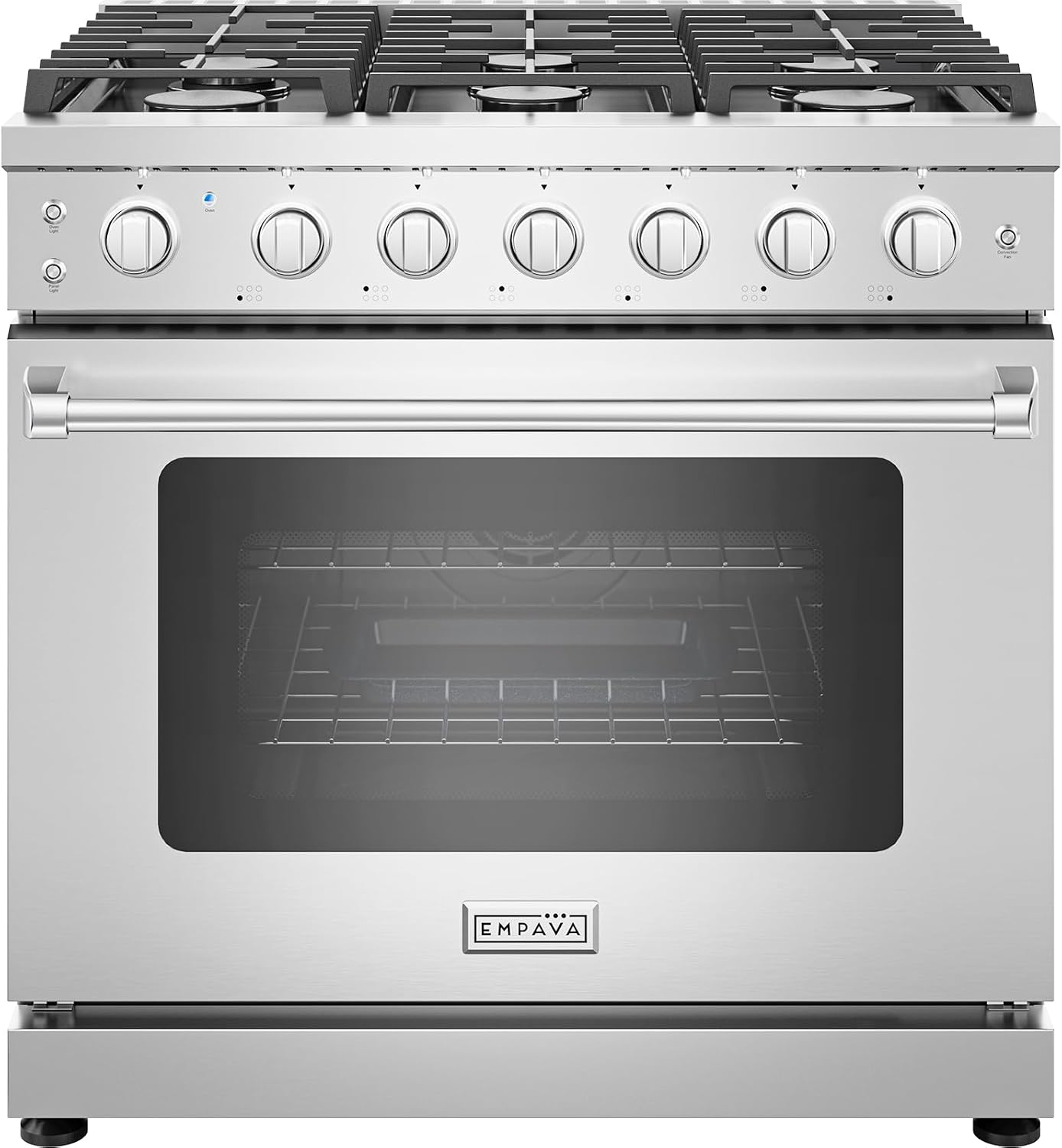 Empava 36" Professional Gas Range with 6 High-Output Sealed Burners
